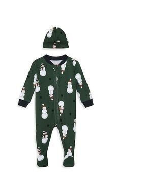 PL Sleep by Petit Lem Baby Snowman 2-Piece Toque & Footie Set 6M